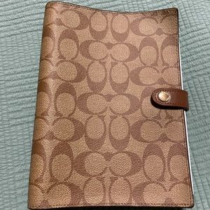Coach Signature Leather Notebook Holder